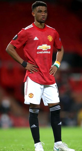 Amad Diallo playing for Manchester United