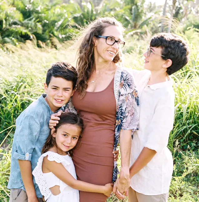 Kim Vitar and her kids